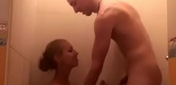 18 Year Old Blonde Bombshell Fucks In The Shower